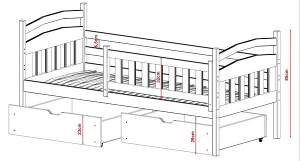 Legno Dětská postel Terezka borovice Rozměr (cm): 80x160