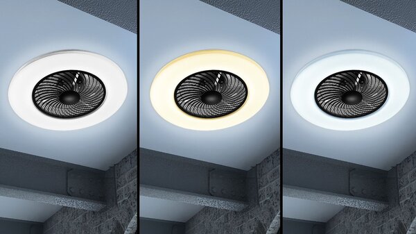 Toolight Stropní osvětlení s ventilátorem Černé APP1552-C