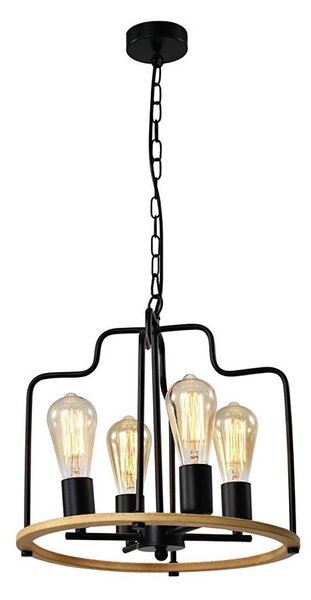 Lustr na řetězu DATUS 4xE27/40W/230V černá/hnědá