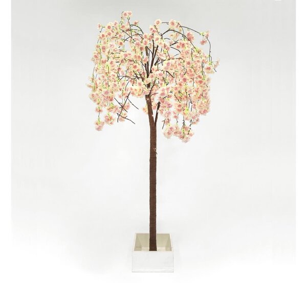 LED Vánoční dekorativní umělý strom CHERRY TREE 84xLED/230V 1,7 m třešeň