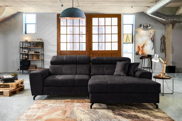 ROHOVÁ SEDAČKA, textil, barvy grafitu Carryhome - Sedací soupravy, Online Only