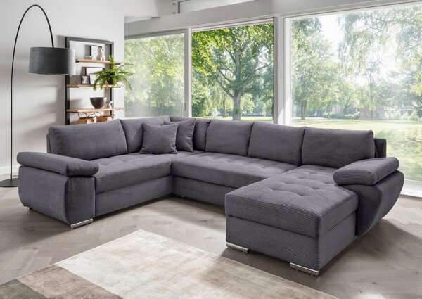 SEDACÍ SOUPRAVA, textil, šedá P & B - Sedací soupravy, Online Only