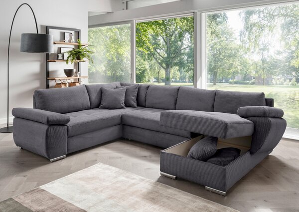 SEDACÍ SOUPRAVA, textil, šedá P & B - Sedací soupravy, Online Only