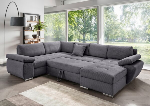 SEDACÍ SOUPRAVA, textil, šedá P & B - Sedací soupravy, Online Only