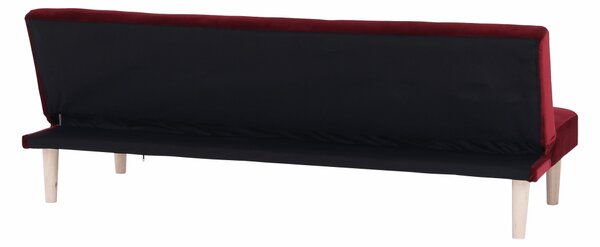 KONDELA Pohovka rozkládací, bordó Velvet látka / dub, ALIDA