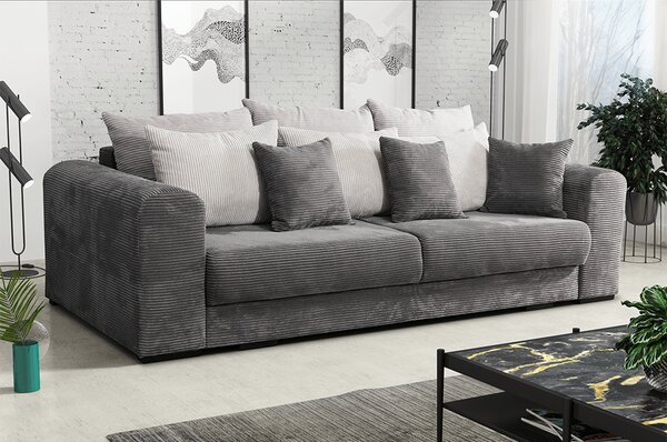 KONDELA Extra prostorná pohovka, šedá / světle / béžová, GILEN BIG SOFA