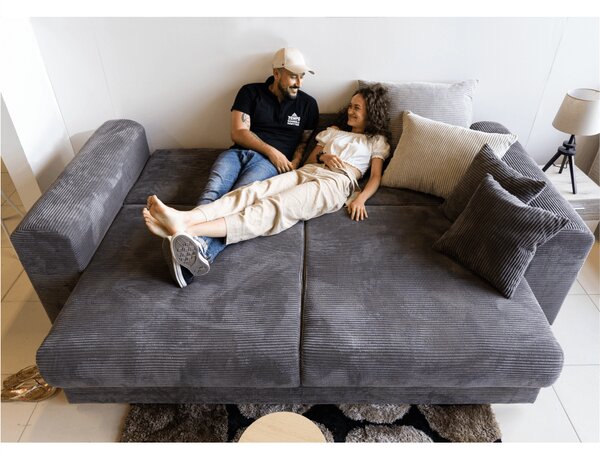 KONDELA Extra prostorná pohovka, šedá / světle / béžová, GILEN BIG SOFA