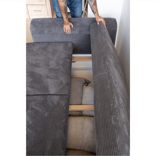 KONDELA Extra prostorná pohovka, šedá / světle / béžová, GILEN BIG SOFA
