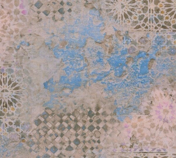 A.S. Création | Vliesová tapeta na zeď Metropolitan Stories 2 37858-1 | 0,53 x 10,05 m | vícebarevná, modrá, béžová, hnědá