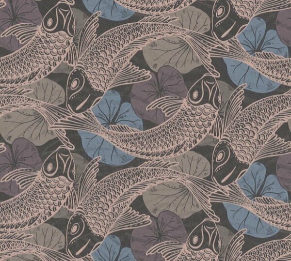 A.S. Création | Vliesová tapeta na zeď Metropolitan Stories 2 37859-4 | 0,53 x 10,05 m | modrá, fialová, béžová, černá