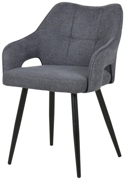 ŽIDLE S PODRUČKAMI, železo, tkaná látka, šedá Livetastic - Jídelní židle, Online Only