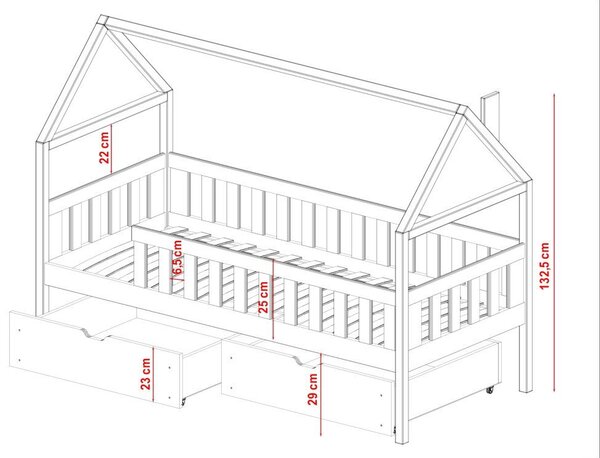 Legno Dětská postýlka Demi šedá Rozměr (cm): 80x160