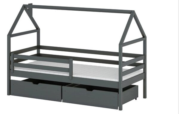 Legno Dětská postel ve tvaru domku Arnie grafit Rozměr (cm): 80x160
