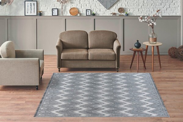 KOBEREC, 80/150 cm šedá, bílá - Online Only koberce & rohožky, Online Only