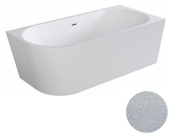 Besco Akrylátová volně stojící rohová vana Zoya Glam S 150x75 (170x80) bílá/stříbrná Rozměry (cm): 170x80, Typ a barva výpustě: Click-Clack s přepadem, grafit, Orientace: Levá