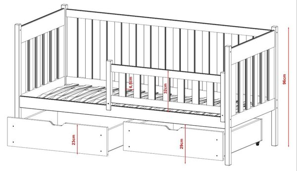 Legno Dětská postel Alice borovice Rozměr (cm): 80x160