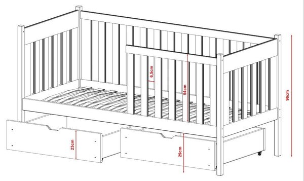 Legno Dětská postel Alice borovice Rozměr (cm): 80x160