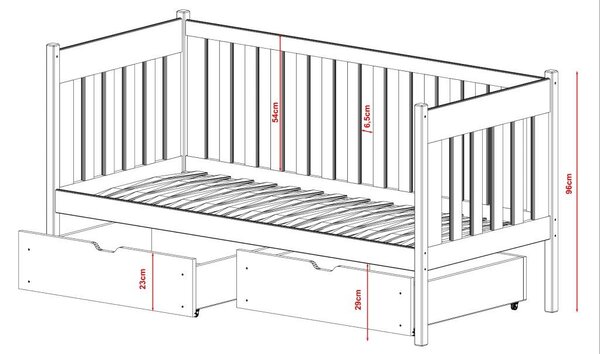 Legno Dětská postel Alice borovice Rozměr (cm): 80x160