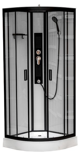 BPS-koupelny Hydromasážní box HYD-Lara 02A 80x80 cm černá/transparent