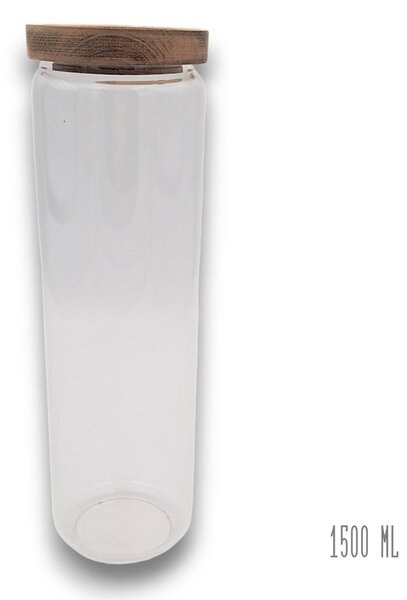 Orion Dóza na potraviny, skleněná, s akátovým víkem BOROSIL, 1,5L