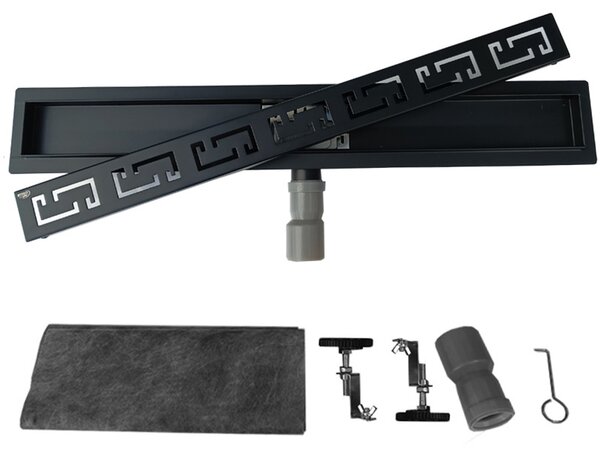 BPS-koupelny Sprchový odtokový žlab DL01 OMEGA G6 HYD-2663 50 cm, černý