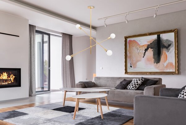 Toolight - Nastavitelná stropní lampa dvouramenná 4xE27 60W APP479-4C, zlatá, OSW-00611