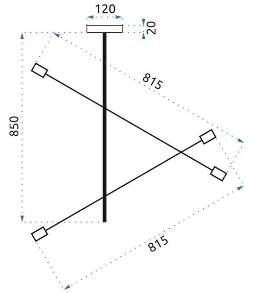 Toolight - Nastavitelná stropní lampa dvouramenná 4xE27 60W APP479-4C, zlatá, OSW-00611
