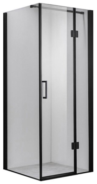 BPS-koupelny Čtvercový sprchový kout HYD-SK1390A 80x80 černá/transparent + vanička HYD-SSV-ST02A černá