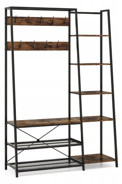 Šatní skříň Costway 118 x 180 x 40 cm, odstíny hnědé