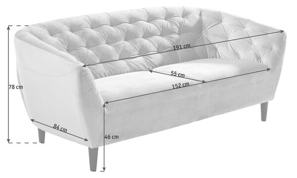 POHOVKA CHESTERFIELD, textil, tmavě šedá Ambia Home - Pohovky