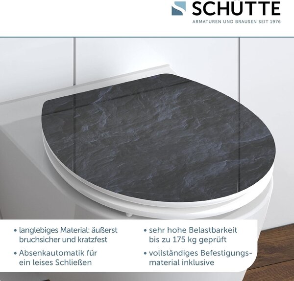 Eisl Sanitär WC prkénko MDF Soft Close Black Stone High Gloss 80535