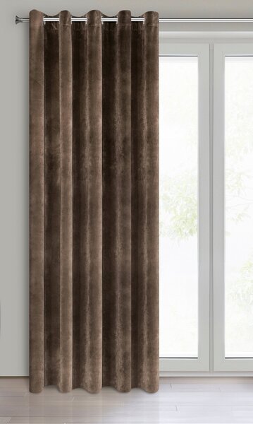 ZATEMŇOVACÍ ZÁVĚS NA KROUŽCÍCH VILLA 140X250 CM HNĚDÁ