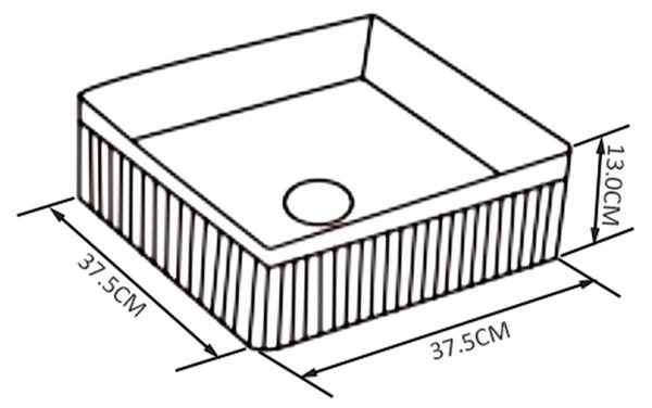 BPS-koupelny Keramické umyvadlo na desku HYD-AA-BL-375 37,5x37,5 cm, černé