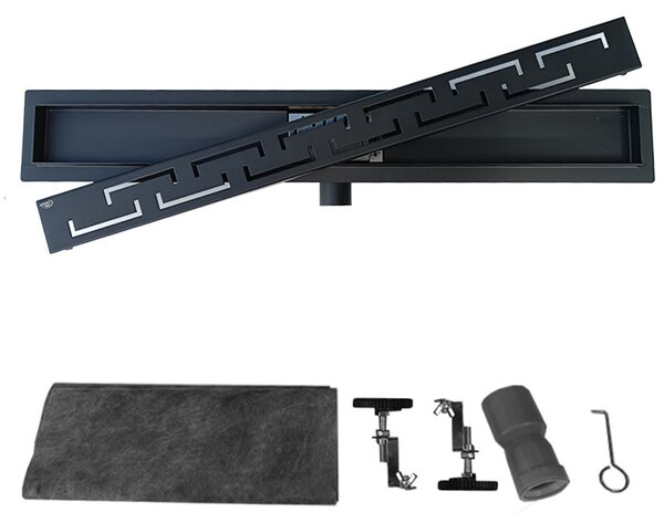 BPS-koupelny Sprchový odtokový žlab DL01 DELTA G4 HYD-2675 60 cm, černý
