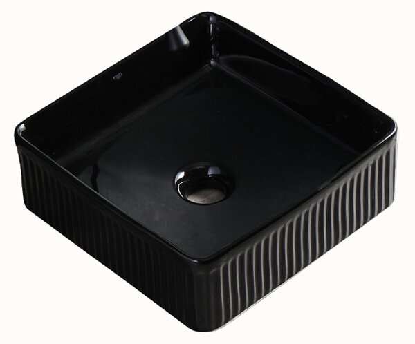 BPS-koupelny Keramické umyvadlo na desku HYD-AA-BL-375 37,5x37,5 cm, černé