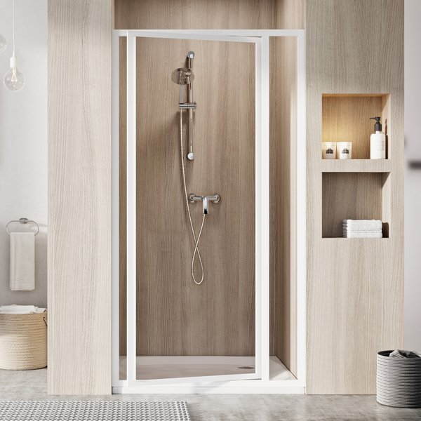 Ravak Supernova SDOP Sprchové dveře otočné pivotové 90 cm Profil: Bílá, Sklo: Pearl