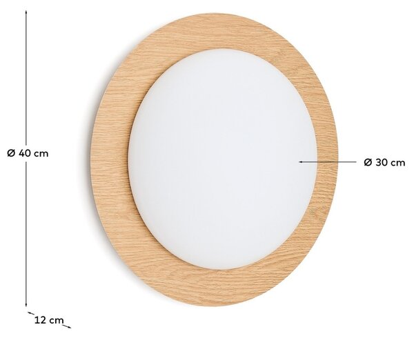 Kave Home Nástěnné světlo Novae 40 cm s dřevěným efektem