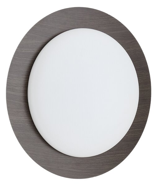Kave Home Tmavé nástěnné světlo Novae 40 cm s dřevěným efektem