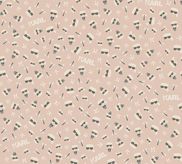 A.S. Création | Vliesová tapeta na zeď Karl Lagerfeld 37843-8 | 0,53 x 10,05 m | bílá, černá, růžová