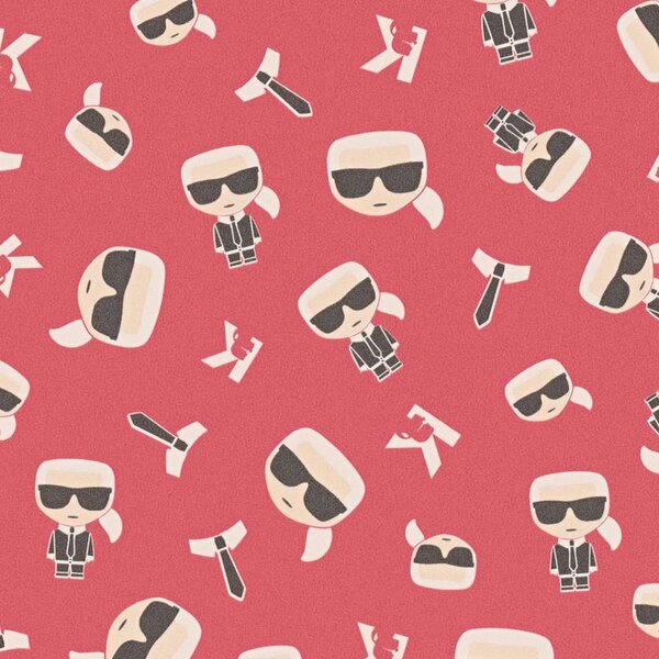 A.S. Création | Vliesová tapeta na zeď Karl Lagerfeld 37843-5 | 0,53 x 10,05 m | červená, bílá, černá