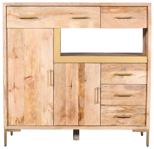 VYSOKÁ KOMODA, mangové dřevo, 135/132/40 cm MID.YOU - Online Only komody, Online Only