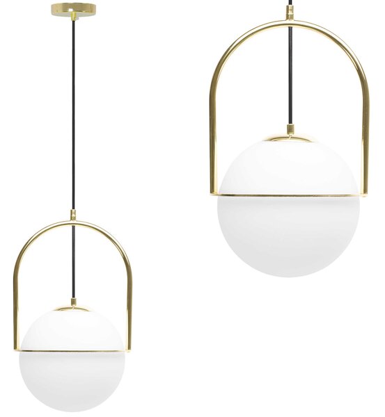 Toolight Moderní závěsné osvětlení Ball 1 APP1674-1CP zlatá/bílá