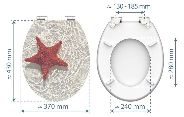 Eisl Sanitär WC prkénko MDF Soft Close Red Starfish High Gloss 80541