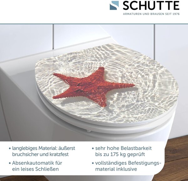 Eisl Sanitär WC prkénko MDF Soft Close Red Starfish High Gloss 80541
