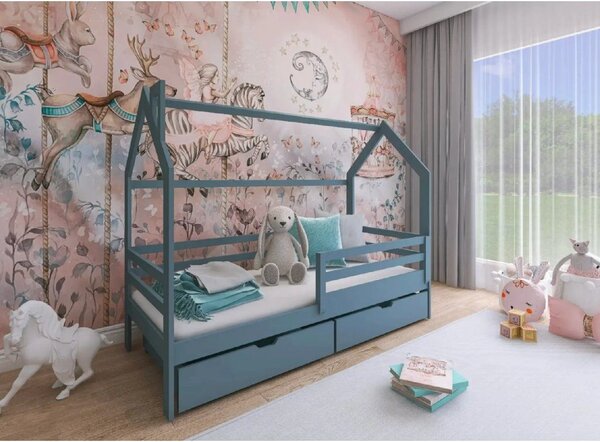 Legno Dětská postel ve tvaru domku Lilly šedá Rozměr (cm): 80x160