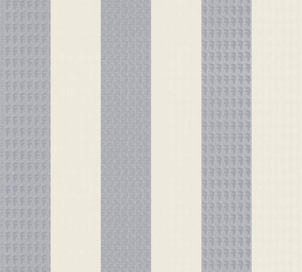 A.S. Création | Vliesová tapeta na zeď Karl Lagerfeld 37849-1 | 0,53 x 10,05 m | krémová, metalická, šedá