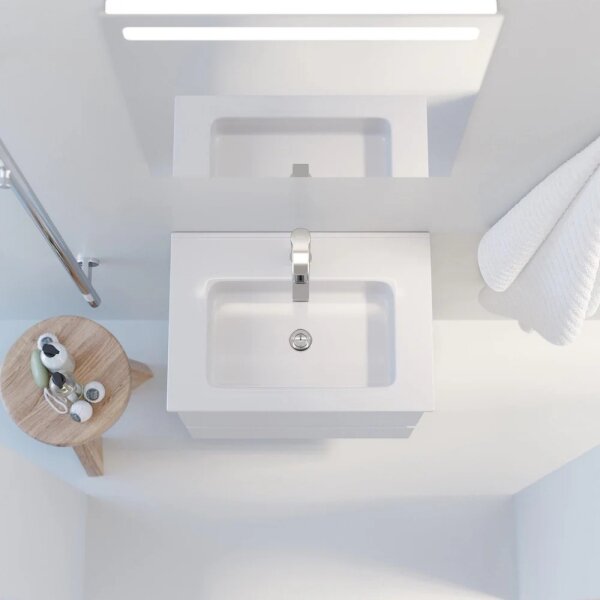 Koupelnová skříňka s umyvadlem VEDO + LED zrcadlo LED/10W/230V IP44 bílá