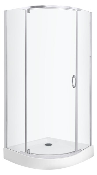 Novoterm Čtvrtkruhový sprchový kout NV-Splash 80x80 chrom/transparent + vanička