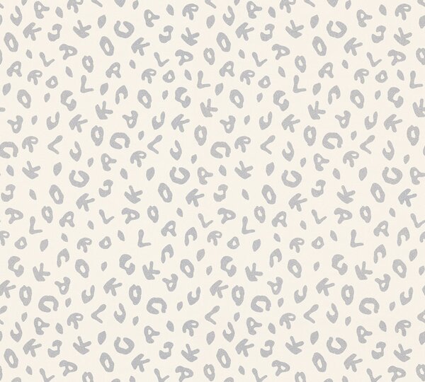 A.S. Création | Vliesová tapeta na zeď Karl Lagerfeld 37856-1 | 0,53 x 10,05 m | bílá, metalická, šedá