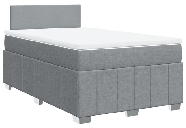 Box spring postel s matrací světle šedá 120x190 cm textil 3289300